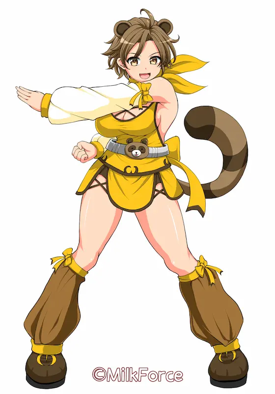 ミルクフォースが描いたRPG「常時ボッキ勇者」の登場人物ポコタンの全身立ち絵