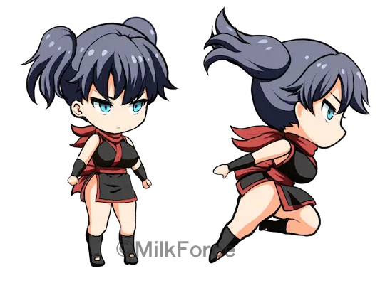 ミルクフォースによる忍者ガールのイラスト